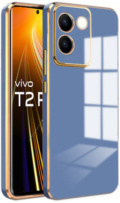 RESOURIS Back Cover for IQOO Z7 Pro 5G, vivo T2 Pro 5G(Blue, Gold, Camera Bump Protector, Silicon, Pack of: 1)