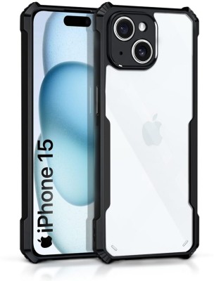 WOW Imagine Back Cover for Apple iPhone 15 Cover | 360 Degree Camera Protection | Transparent Hybrid Back Case(Black, Shock Proof, Pack of: 1)