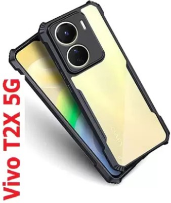 Phone Case Cover Bumper Case for Vivo T2X 5G, Vivo T2X, (IP)(Black, Transparent, Shock Proof, Silicon, Pack of: 1)
