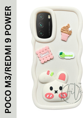 Hive Back Cover for POCO M3, Redmi 9 Power(White, Grip Case, Silicon, Pack of: 1)
