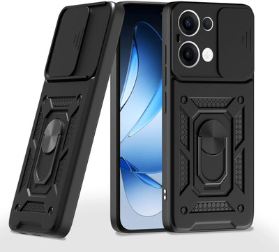 AIBEX Back Cover for Oppo K13 5G|D10 Tough Armor|Sliding Camera Shield|Ring Holder|Kickstand(Black, Rugged Armor, Pack of: 1)