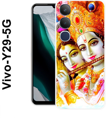 Covertrust Back Cover for Vivo Y29 5G, Krishan, Ji, Radha, Govind, Kanhaji ,038(Gold, Shock Proof, Pack of: 1)