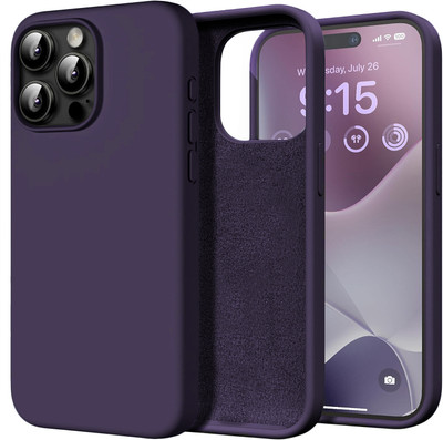 VONZEE Back Cover for iPhone 15 Pro Max 6.7-Inch, Silky-Soft Full-Body Protective Phone Case, Shockproof Cover(Purple, Shock Proof, Silicon, Pack of: 1)