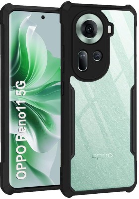 star craftune Back Cover for Oppo Reno 11 5G Transparent Crystal Clear Back Cover Case | Shockproof Soft TPU Case(Black, Shock Proof, Silicon, Pack of: 1)
