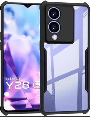 rahul Back Cover for Vivo Y28 5G, Transparent Hybrid Hard PC Back TPU Bumper(Transparent, Grip Case, Pack of: 1)
