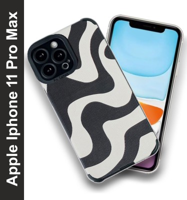 Artistque Back Cover for Apple Iphone 11 Pro Max(Black, White, Flexible, Silicon, Pack of: 1)