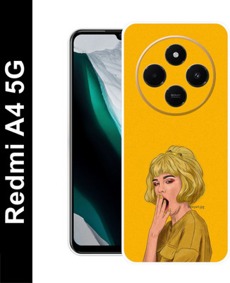 COVERBAK Back Cover for Redmi A4 5G(Yellow, Flexible, Silicon, Pack of: 1)