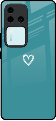 QRIOH Glass Back Cover for Vivo V30 Pro 5G(Blue, White, Pack of: 1)