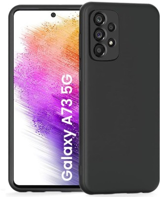 WOW Imagine Back Cover for Samsung Galaxy A73 5G Ultra Slim Soft Rubberised Back Cover | Inner Velvet Fabric Lining(Black, Grip Case, Silicon, Pack of: 1)