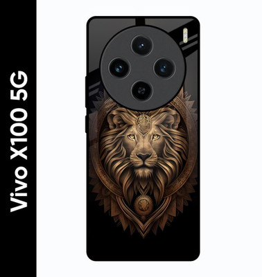 QRIOH Glass Back Cover for Vivo X100 5G(Black, Grip Case, Pack of: 1)