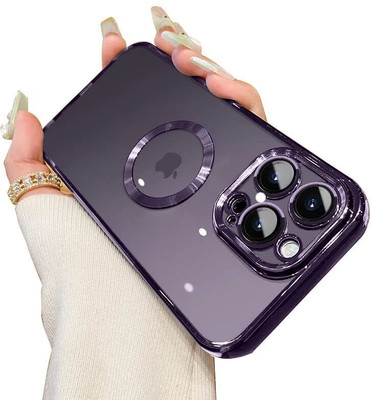 RiverForest Back Cover for IPhone 14 Pro, Luxury Electroplating Camera Protection logo cut, Case For Iphone 14 Pro(Purple, Flexible, Pack of: 1)