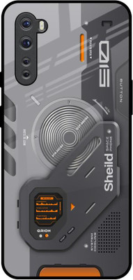 QRIOH Glass Back Cover for OnePlus Nord(Grey, Grip Case, Pack of: 1)