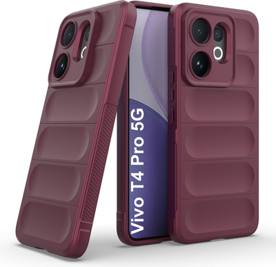Zapcase Back Cover for Vivo T4 Pro 5G(Maroon, 3D Case, Silicon, Pack of: 1)