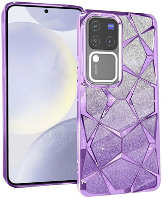 Bonqo Back Cover for vivo V30, vivo V30 Pro(Purple, Transparent, Dual Protection, Silicon, Pack of: 1)