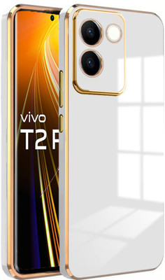 SYOTT Back Cover for IQOO Z7 Pro, IQOO Z7 Pro 5G, vivo T2 Pro, vivo T2 Pro 5G(White, Gold, Camera Bump Protector, Silicon, Pack of: 1)