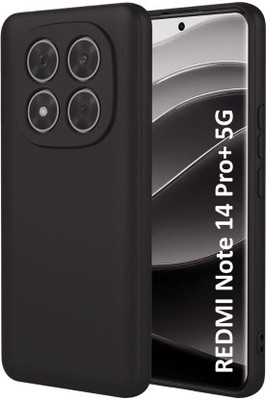 SRT Back Cover for REDMI Note 14 Pro+ 5G(Black, Matte Finish, Silicon, Pack of: 1)