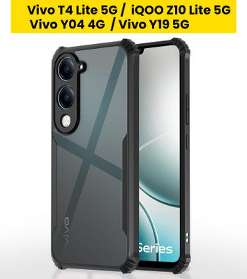 WAREVA Book Cover for Vivo T4 Lite 5G, iQOO Z10 Lite 5G, Vivo Y04 4G, Vivo Y19 5G -wrv03(Black, Camera Bump Protector, Pack of: 1)