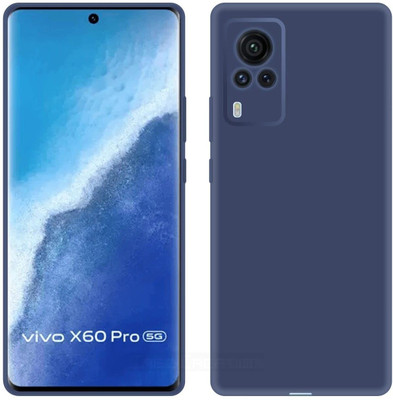 Teleform Back Cover for Vivo X60 Pro(Blue, Matte Finish, Silicon, Pack of: 1)