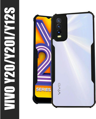 AIBEX Back Cover for Vivo Y20 / Vivo Y20i / Vivo Y20A / Vivo Y12s / Vivo Y20G(Transparent, Black, Shock Proof, Pack of: 1)