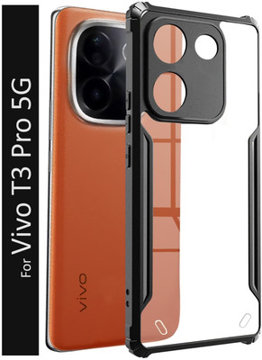 AFEKSO Back Cover for Vivo T3 Pro 5G(Black, Shock Proof, Pack of: 1)