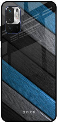 QRIOH Glass Back Cover for Redmi Note 10T 5G(Multicolor, Grip Case, Pack of: 1)