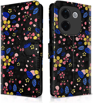 Pikkme Flip Cover for Vivo T3 Pro 5g, iQOO Z9s Pro 5g(Black, Cases with Holder, Pack of: 1)