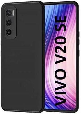 Coverskart Liquid Silicone Back Cover for Vivo V20 SE, Silky-Soft Touch Full Body Protection Shockproof Case(Black, Camera Bump Protector, Silicon, Pack of: 1)
