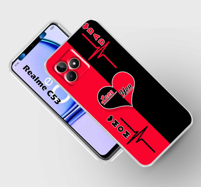 Cravation Back Cover for realme C53(Red, Black, Silicon, Pack of: 1)