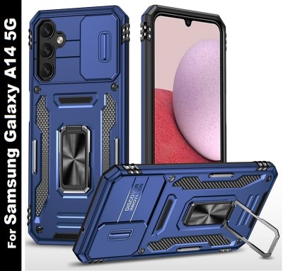 Moshking Back Cover for Samsung Galaxy A14 4G / 5G, with Sliding Camera Cover & 360° Protection Mobile Phone Case(Blue, Pack of: 1)