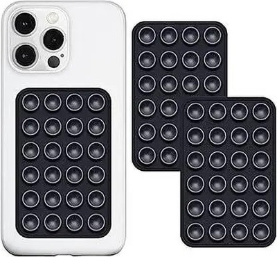 FASHIONEMPIRE Back Cover for Suction Silicone Phone Sticker for Hands-Free Phone Accessory Compatible Mirror Shower.(Black, Flexible, Silicon, Pack of: 2)