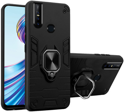 SMARTPOCKET Back Cover for vivo V15(Black, Rugged Armor, Pack of: 1)