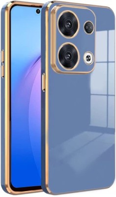 ALLNEEDS Back Cover for Oppo Reno 8 Pro |View Electroplated Chrome 6D Case Soft TPU(Blue, Camera Bump Protector, Silicon, Pack of: 1)
