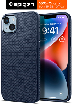 Spigen Liquid Air Back Cover for Apple iphone 15/14/13(Blue, Pack of: 1)