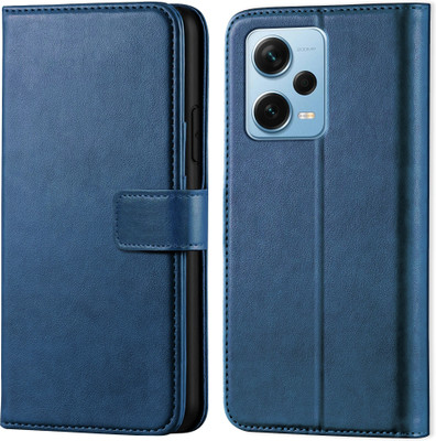 Ascensify Back Cover for Redmi Note 12 Pro Plus 5G Vintage Flip Wallet Back Case Cover [Artitifial Leather](Blue, Dual Protection, Pack of: 1)