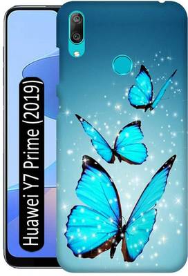 Crafto Rama Back Cover for Huawei Y7 Prime (2019), DUB-LX3, Butterflies, Blue, Colourful Butterfly, PRINTED, BACK COVER