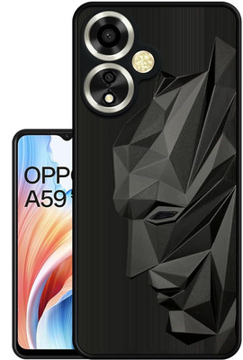PrintCzar Back Cover for OPPO A59 5G(Black, Camera Bump Protector, Pack of: 1)