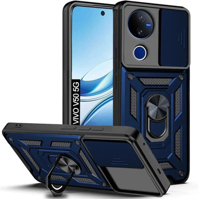 AIBEX Back Cover for Vivo T4R 5G / iQOO Z10R 5G / Vivo V50E 5G / Vivo V50 5G|D10 Tough Armor|Sliding Camera(Blue, Rugged Armor, Pack of: 1)