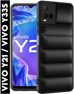 VAPRIF Back Cover for Vivo Y21, Vivo Y33s, Camera Bump Protector | 360 Protection(Black, Puffer, Pack of: 1)