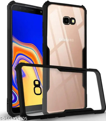 gadgetworld Back Cover for Samsung Galaxy J4 Plus(Black, Transparent, Waterproof, Silicon, Pack of: 1)