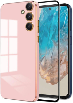 A3sprime Back Cover for SAMSUNG Galaxy M35 5G, with 1 Piece Edge to Edge Full Coverage Front Screen Guard(Pink, Dual Protection, Pack of: 2)