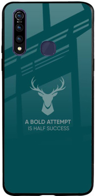 QRIOH Glass Back Cover for Vivo Z1 Pro(Green, Grip Case, Pack of: 1)