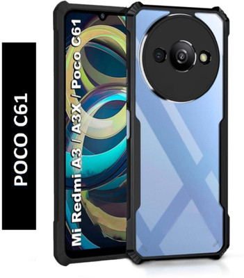 Aeidess Back Cover for POCO C61(Black, Pack of: 1)