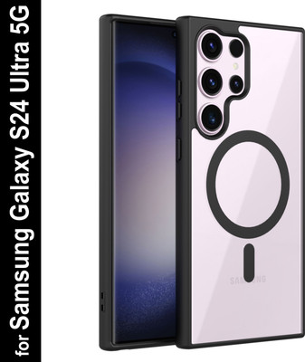 SANJU Back Cover for Samsung Galaxy S24 Ultra 5G(Black, Transparent, Dual Protection, Pack of: 1)