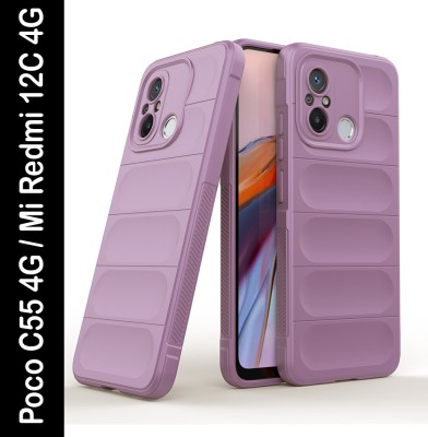 Casotec Back Cover for Poco C55 4G, Mi Redmi 12C 4G(Purple, Flexible, Silicon, Pack of: 1)