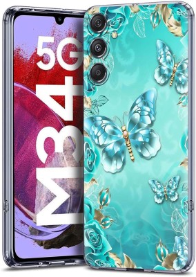 Flipkart SmartBuy Back Cover for Samsung Galaxy F34 5G, Samsung Galaxy M34 5G(Blue, Gold, Grip Case, Silicon, Pack of: 1)