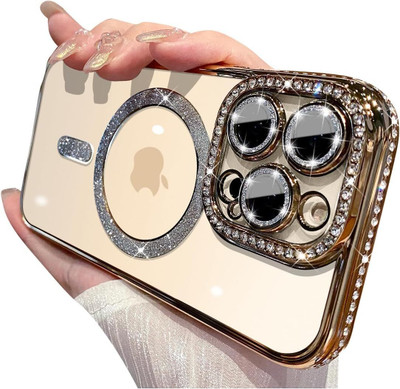 MOBLUS Back Cover for Apple iPhone 16 Pro(Gold, Magsafe, Silicon, Pack of: 1)