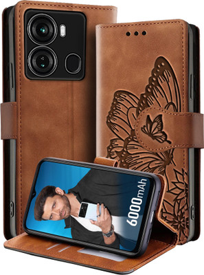 Mobishield Back Cover for Itel P40(Brown, Magnetic Case, Pack of: 1)