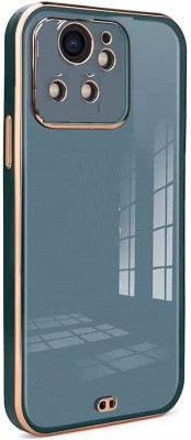 WellWell Back Cover for ONEPLUS 10R 5G ( Gold, Transparent )(Gold, Grip Case, Silicon, Pack of: 1)