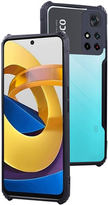 Cell Mobile Back Cover for POCO M4 Pro 5G(Black, Transparent, Grip Case, Pack of: 1)