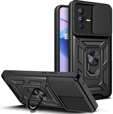 Kypo Back Cover for Vivo V23 5G(Black, Slider, Pack of: 1)